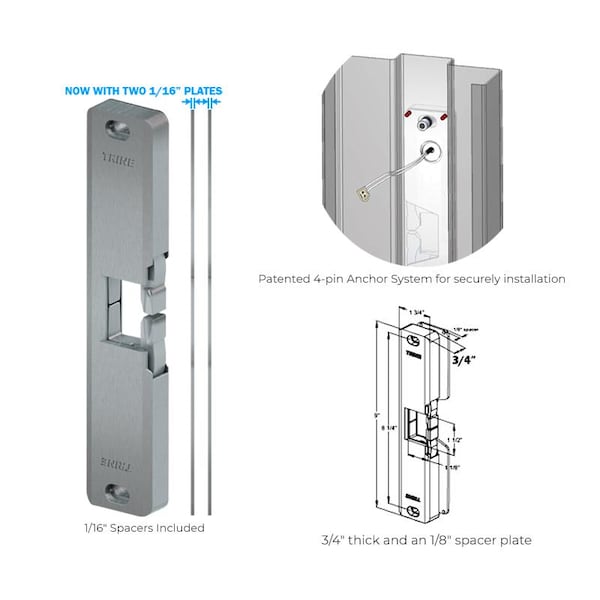 Trine 4800F 3/4" Fire Rated ANSI Grade 1 Electric Strike